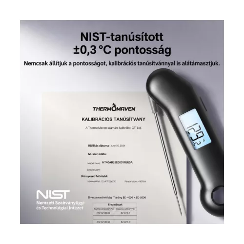 ThermoMaven F1 Turbo digitális gyorshőmérő, 0,5 másodperces kijelzéssel – használat közben