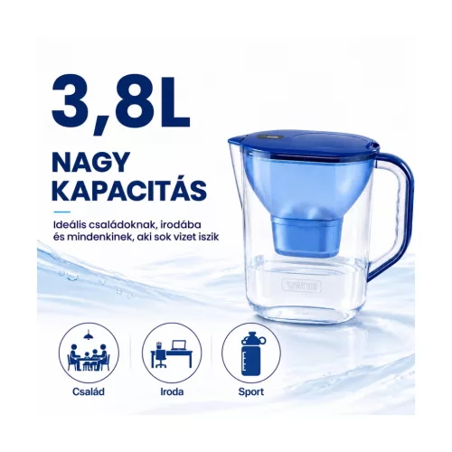 Watus vízszűrő kancsó 3,8 l, 1 patronnal, kék – részletfotó