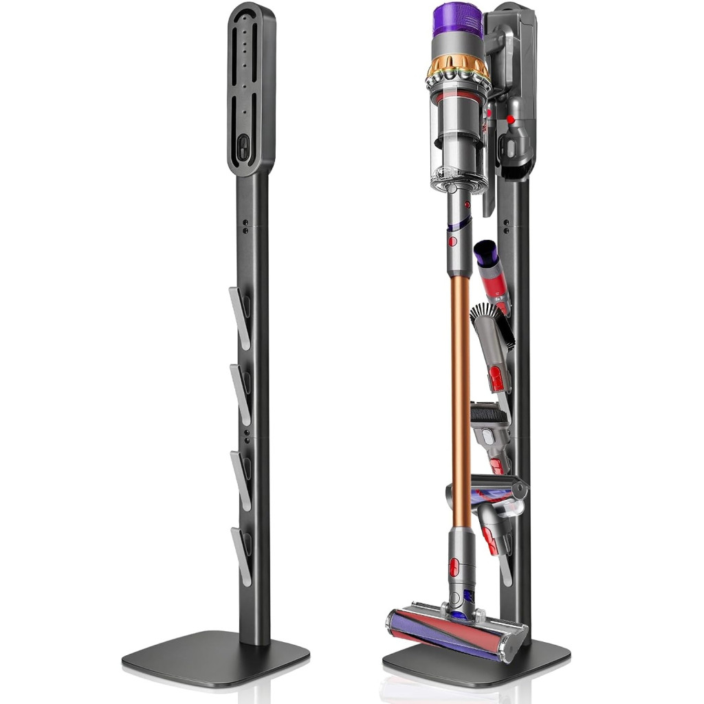 JUPELI álló porszívótartó Dyson V6–V16 modellekhez, 4 tartozékkampóval – termékfotó