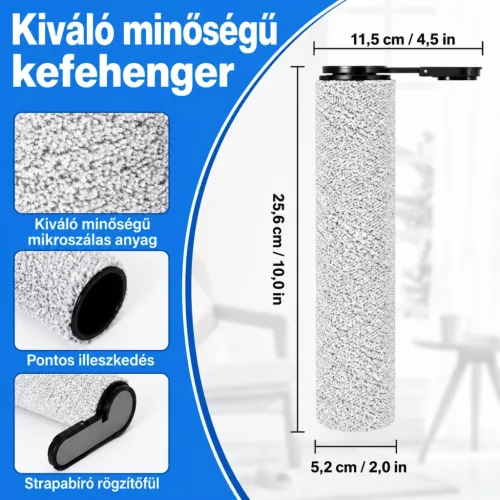 Fixbetter kefehenger- és HEPA-szűrőkészlet Roborock F25 modellekhez, 5 részes – részlet
