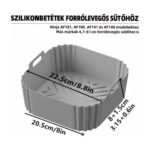 LYHOLKEER air fryer szilikon sütőbetét 4,7–6,5 l, 2 db – használat közben