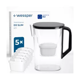 Wessper D3 Slim vízszűrő kancsó 2,7 l, 6 patronnal – termékfotó