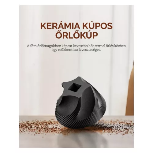 CIRCLE JOY kézi kávédaráló, 40 fokozat, ezüst – főbb jellemzők