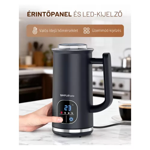 SIMPLETASTE 4 az 1-ben elektromos tejhabosító, 240 ml – használat közben