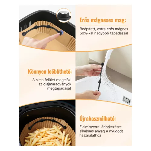 MOWETOO air fryer sütőpapír-rögzítő szilikon mágnes, 8 db – kompatibilitási nézet