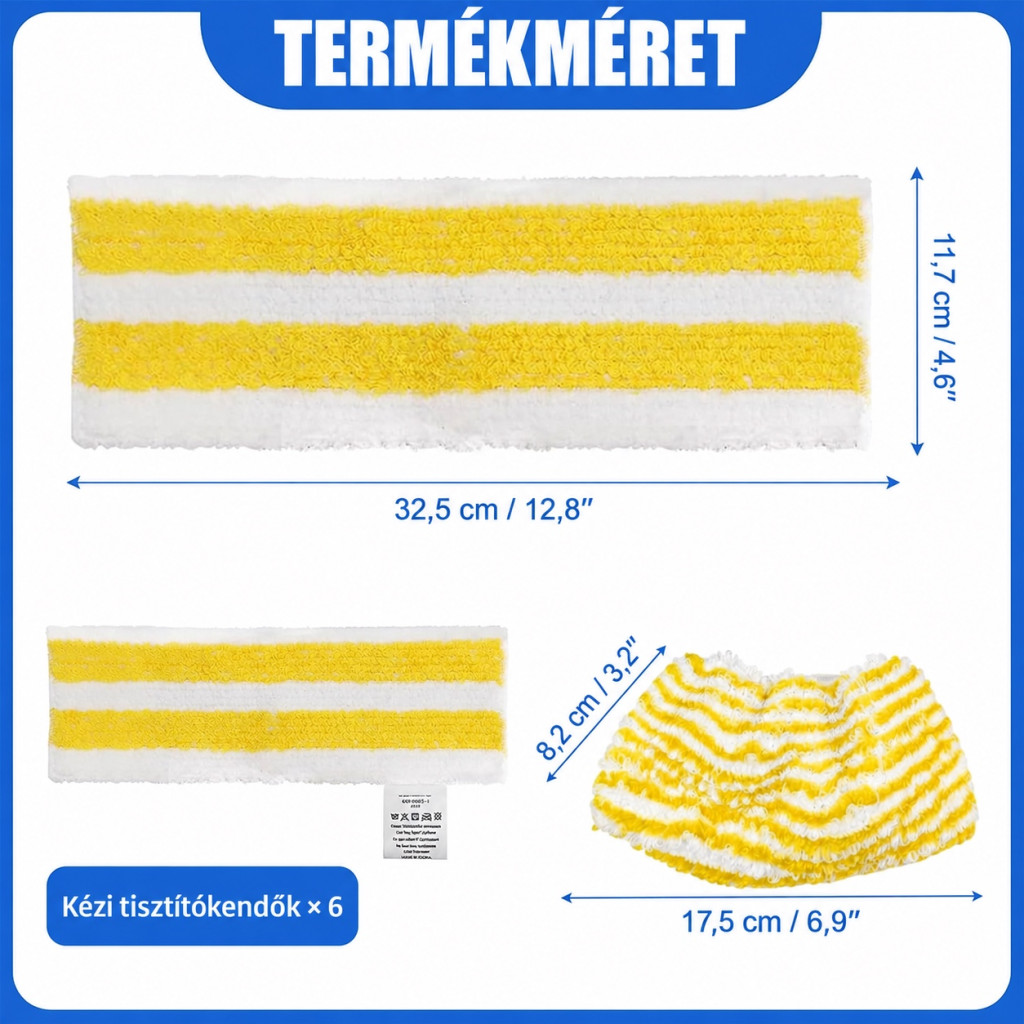 JTOOYS mikroszálas huzat Kärcher EasyFix gőztisztítóhoz, 10 db – részlet