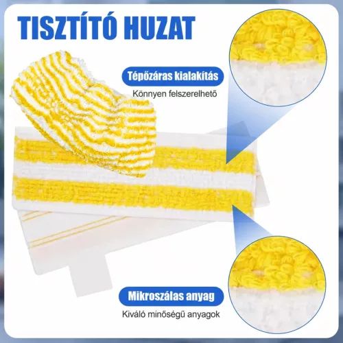 JTOOYS mikroszálas huzat Kärcher EasyFix gőztisztítóhoz, 10 db – használat közben