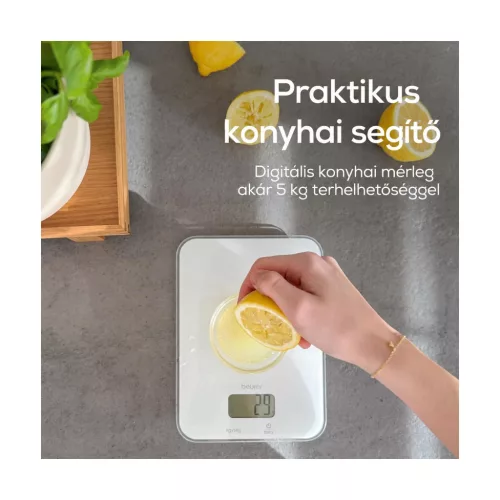 Beurer KS 19 Pure White digitális konyhai mérleg, 5 kg / 1 g – részletfotó