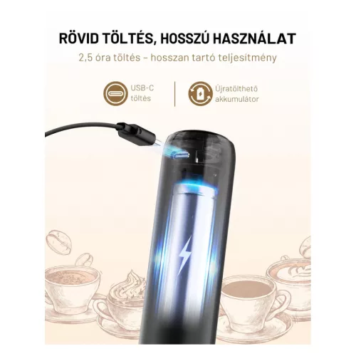 SIMPLETASTE USB-C tölthető kézi tejhabosító, 10 W – használat közben