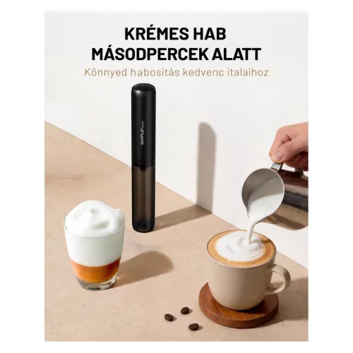 SIMPLETASTE USB-C tölthető kézi tejhabosító, 10 W – főbb jellemzők