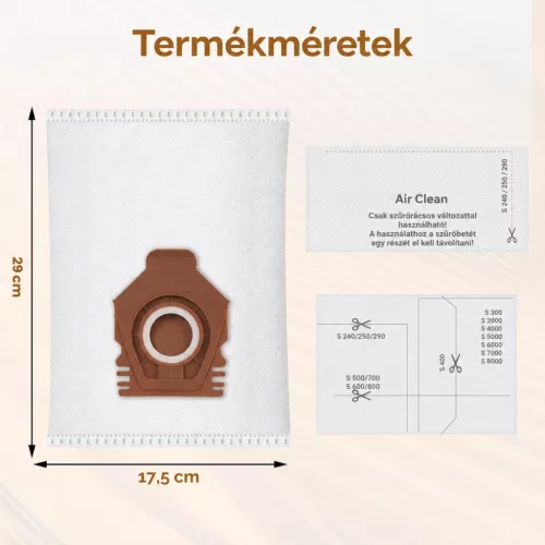 YYDSLEE 3D CO porzsák Miele Guard M1/L1/S1 porszívókhoz, 14 db + 8 szűrő – részletfotó