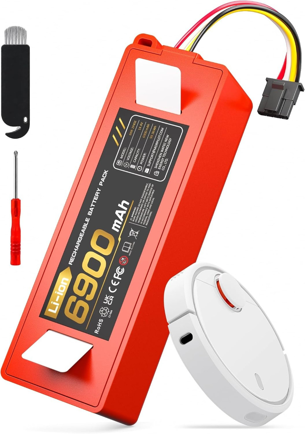 Morpilot 6900 mAh akkumulátor Roborock S5, S6, S7 és Q5/Q7 modellekhez – termékfotó