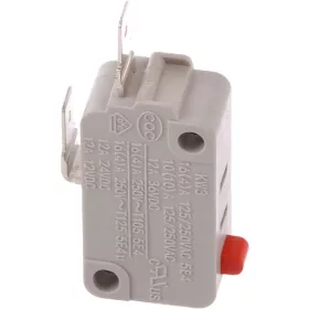 Mikrokapcsoló Bosch / Siemens készülékekhez – KW3 típus – 16A / 250V – Piros gombos (00611396 kompatibilis)