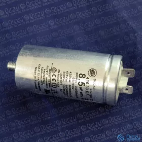   8,5 uF 475V Kondenzátor, sarus, motor indító, fémházas (eredeti) INDESIT szárítógép