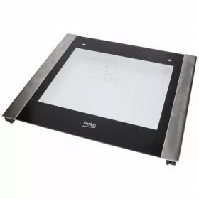   595x462 mm Üveg, ajtó, külső, fekete, (eredeti) INDESIT tűzhely