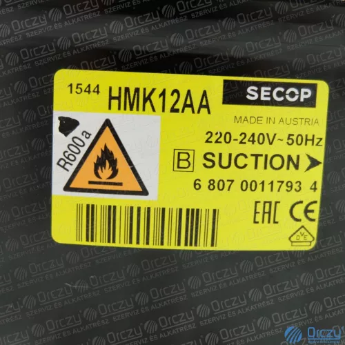 Kompresszor EMC66CLT EMBRACO / R600a (eredeti) INDESIT hűtőgép