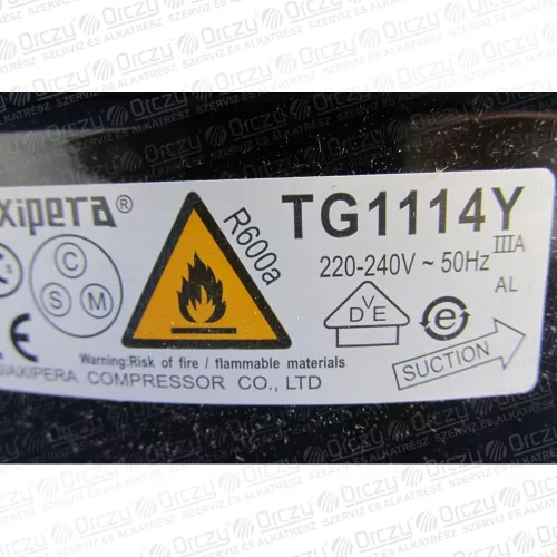 Kompresszor TG1114Y R600A (eredeti) INDESIT hűtőgép