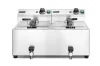 HENDI Profi Line Olajsütő olajleeresztő csappal, 2 x 8 L, 7000 W (209301)