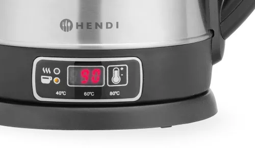 Elektromos vízforraló vezeték nélkül, hőmérséklet-szabályozással, HENDI, 1,8L, 230V/1800W, 230x165x(H)255mm