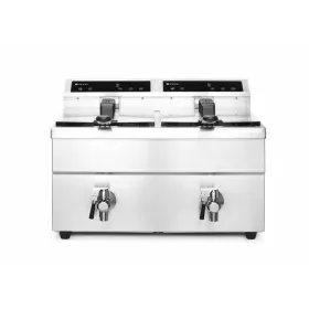 HENDI Profi Line Dupla indukciós olajsütő olajleeresztő csappal, 2 x 8 L, 7000 W (215029)