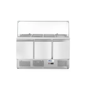 Arktic Háromajtós salátahűtő pult üveggel - 380 L - GN 1/1 kompatibilis (232798)