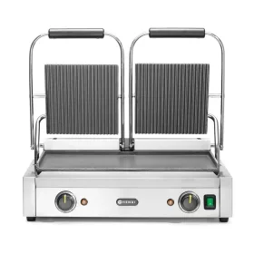 HENDI Dupla kontakt grill, bordázott tetővel és sima aljjal, 3600W (263808)