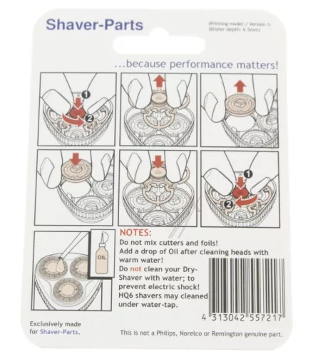 Shaver-Parts Helyettesítő Körkés Szett - 3 db, Lift & Cut - Philips HQ4/HQ5/HQ55/HQ56 borotvákhoz (4313042557217)