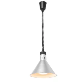 HENDI Kúp alakú függesztett melegentartó lámpa, ezüst, 250W (273869)