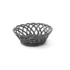   Fonott oldalú kosarak, HENDI, kerek, Fekete, 200x200x(H)65mm
