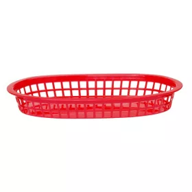   HENDI Tálaló kosár fast food stílusban - 275x175x38 mm, Piros, 6 db-os szett (426319)