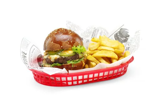 HENDI Tálaló kosár fast food stílusban - 275x175x38 mm, Piros, 6 db-os szett (426319)