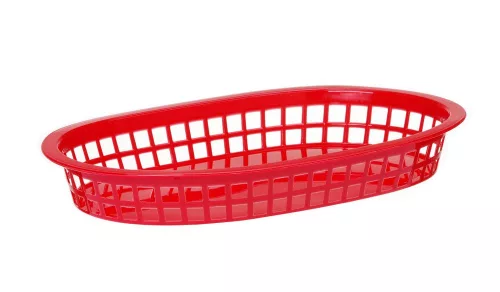 HENDI Tálaló kosár fast food stílusban - 275x175x38 mm, Piros, 6 db-os szett (426319)