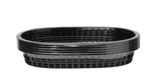 HENDI Tálaló kosár, fast food stílusban - 275x175x38 mm, 6 db, Fekete (426890)