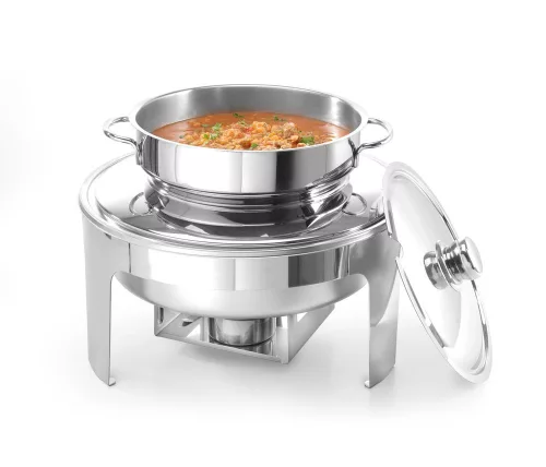 Leveses Chafing edény tükör fényezéssel, HENDI, Profi Termékcsalád, 10L, ⌀420x(H)380mm