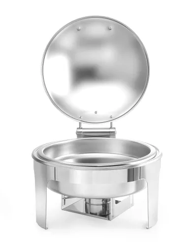 kerek Chafing edény szatén fényezéssel, HENDI, Profi Termékcsalád, 6L, 465x420x(H)320mm