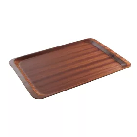 AmerBox Csúszásmentes Felszolgáló Tálca - 370x530mm, Mahagóni - Euronorm (507117)