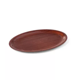 AmerBox „Wood form” Felszolgáló tálca - Mahagóni, 290x210mm - Ovális, csúszásmentes (507933)