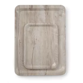 AmerBox Melamin felszolgáló tálca fa mintázattal - 240x340 mm, Világos fa (508909)