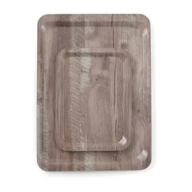 AmerBox Melamin felszolgáló tálca - Sötét fa mintázattal, 370x530mm - Vendéglátóipari használatra (508954)