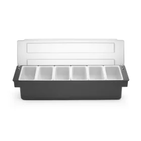 Alapanyag tároló doboz - 6 rekesz, BarUp, 480x150x(H)100mm