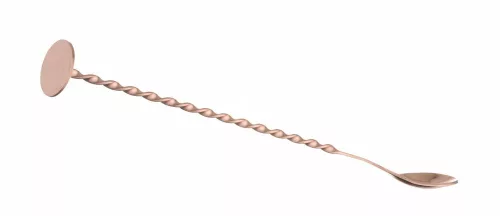 Keverőkanál zúzófejjel, BarUp, Rézvörös, 280x35mm