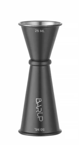 Jigger 25/50 ml, BarUp, Fekete, ⌀44x(H)110mm