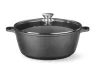 Öntött alumínium edény, tapadásmentes bevonattal, HENDI, 7,5L, Fekete, 387x310x(H)130mm