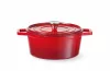 Zománcozott öntöttvas fazék, HENDI, 3,7L, Piros, 317x240x(H)105mm