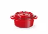 Zománcozott öntöttvas fazék, HENDI, 0,27L, Piros, 130x100x(H)48mm