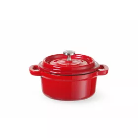   Zománcozott öntöttvas fazék, HENDI, 0,27L, Piros, 130x100x(H)48mm