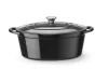 Zománcozott öntöttvas fazék, HENDI, 6,88L, Fekete, 405x255x(H)134mm