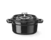 Zománcozott öntöttvas fazék, HENDI, 0,27L, Fekete, 130x100x(H)48mm