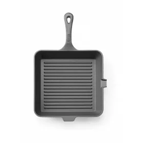   Öntöttvas grillező edény, HENDI, Fekete, 250x250x(H)50mm, Négyzet