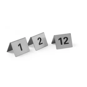  Hendi Asztalszám tábla - 1-12-ig, 50x35x40mm - Rozsdamentes acél (663844)